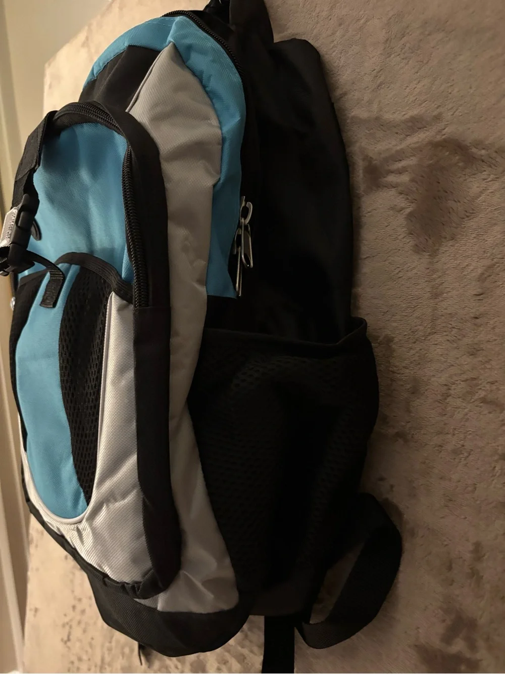 Men's (Unisex) Black & Blue Everyday Backpack - Unbranded 18x13x6